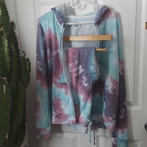 *TRENDING* Tie dye Cozy zip hoodie jogger suit set